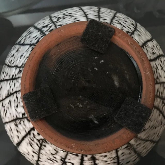 Scandinavian Postmodern Design White Glazed Ceramic Vase, 1990 For Sale - Image 9 of 10