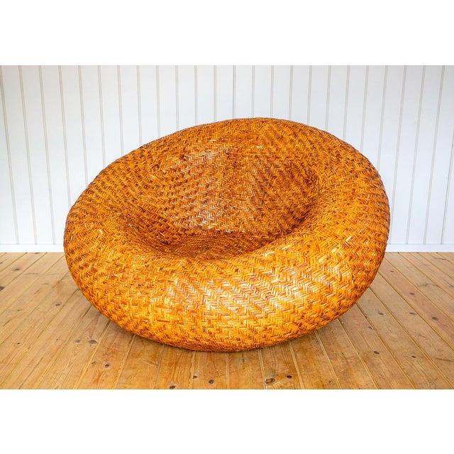 French Mushroom Lounge Chair in Rattan, 1970s For Sale - Image 15 of 18