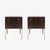 Montage Astor Tall Brass Nightstands in Ebony Walnut and Ivory Lacquer by Montage, Pair For Sale - Image 4 of 6