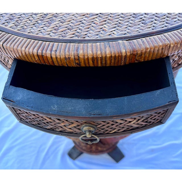 Vintage Split Bamboo and Burnt Reed Center/Side Table For Sale - Image 11 of 12