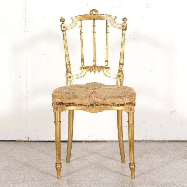 19th Century French Louis XVI Style Neoclassical Gilded Opera Chairs, 4 ...