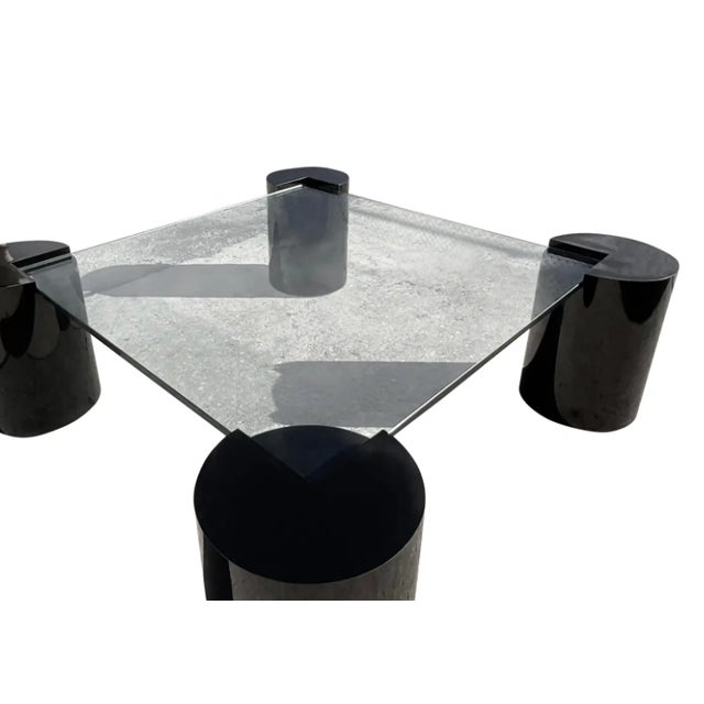 Vintage 80s Four Corners Pedestal Coffee Table After Springer For Sale - Image 12 of 12