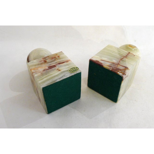 1960s Mid-Century Italian Modernist Sculptural Bookends in Onyx, 1950s, Set of 2 For Sale - Image 5 of 15