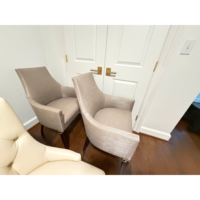 Baker Furniture Thomas Pheasant Ritz Dining Leather Chairs + Two Baker Hostess Chairs - Set of 10 For Sale - Image 13 of 15