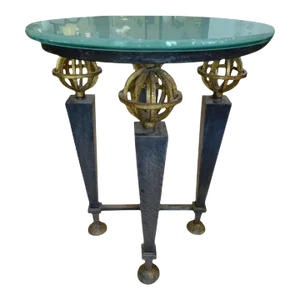 Early 20th Century French Neoclassical Gilt Iron Gueridon