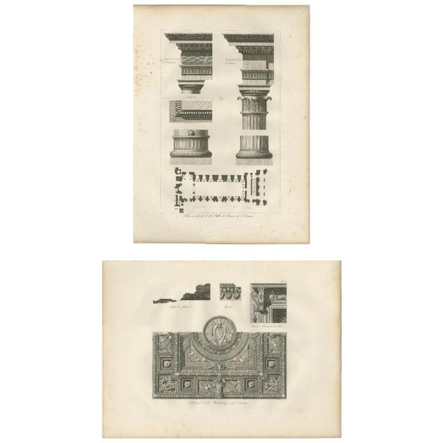 Louis-Pierre Baltard, Louvre Architectural Studies, 1803, Paper, Set of 2 For Sale - Image 16 of 16