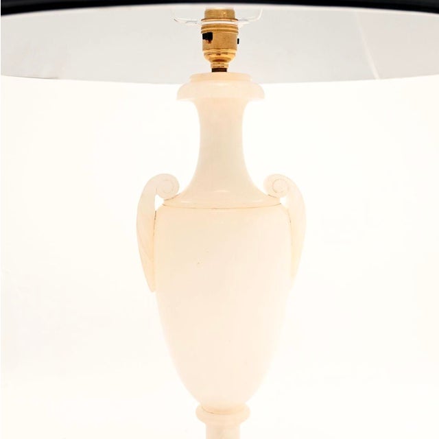 Large Antique Italian Alabaster Table Lamps, 1930, Set of 2 For Sale - Image 6 of 11