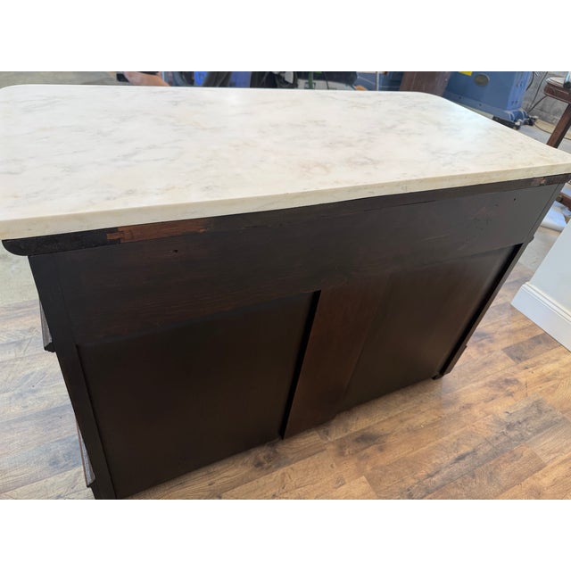 Antique Mid-19th Century Walnut Marble-Top Chest For Sale - Image 17 of 17