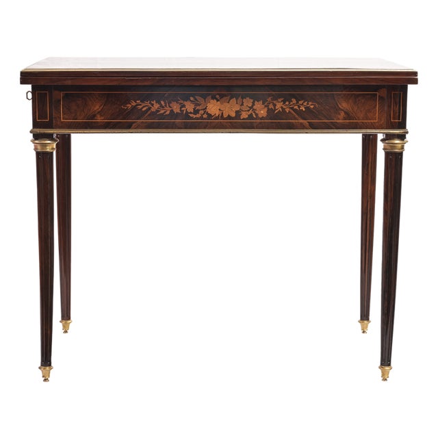 Foldable Gaming Table in Walnut, France, 1860 For Sale