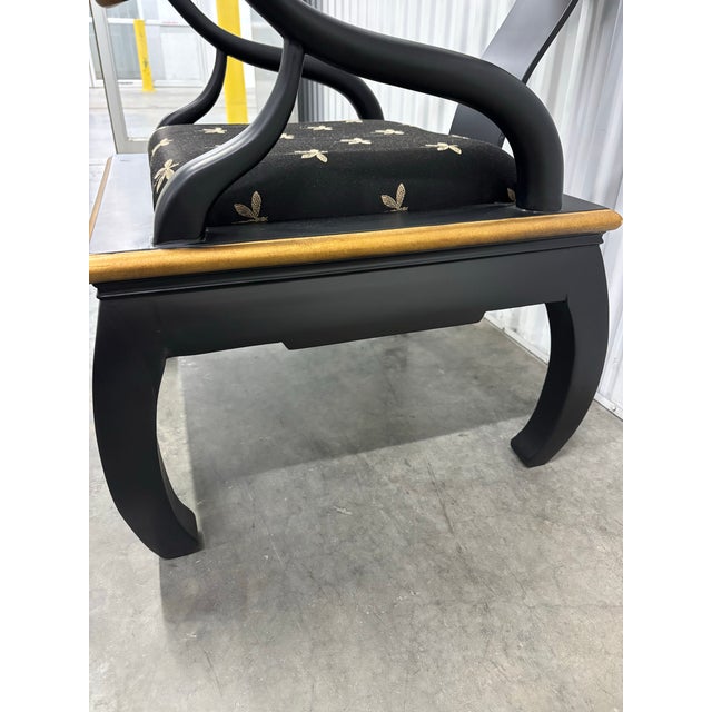 Black Modern Chinoiserie Style Butterfly Ming Chair For Sale - Image 8 of 11