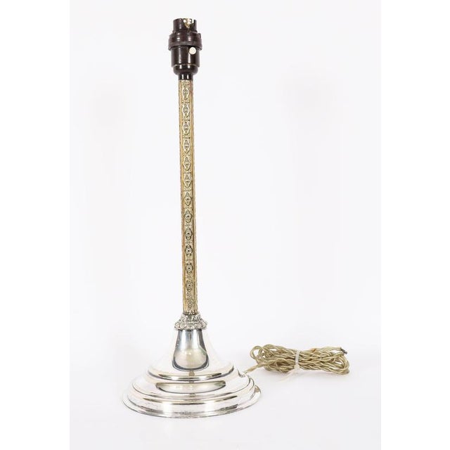 Antique Silver Plated Parcel Gilt Table Lamp by Mappin & Webbs For Sale - Image 9 of 13
