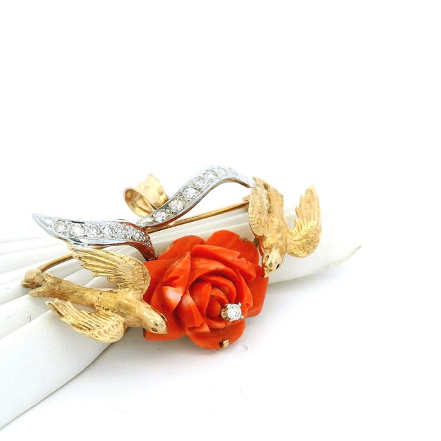 A captivating example of romantic mid-century Italian jewelry, this extraordinary convertible brooch-pendant is a...
