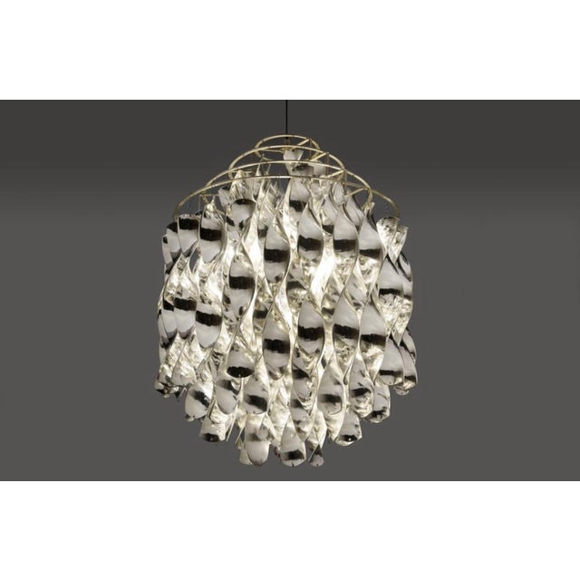 Plastic 1970s Silver Spiral Pendant Lamp by Verner Panton For Sale - Image 7 of 11