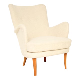 Vintage Swedish Armchair attributed to Carl Malmsten, 1960s For Sale