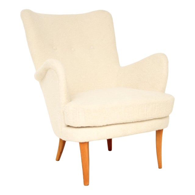 Vintage Swedish Armchair attributed to Carl Malmsten, 1960s For Sale
