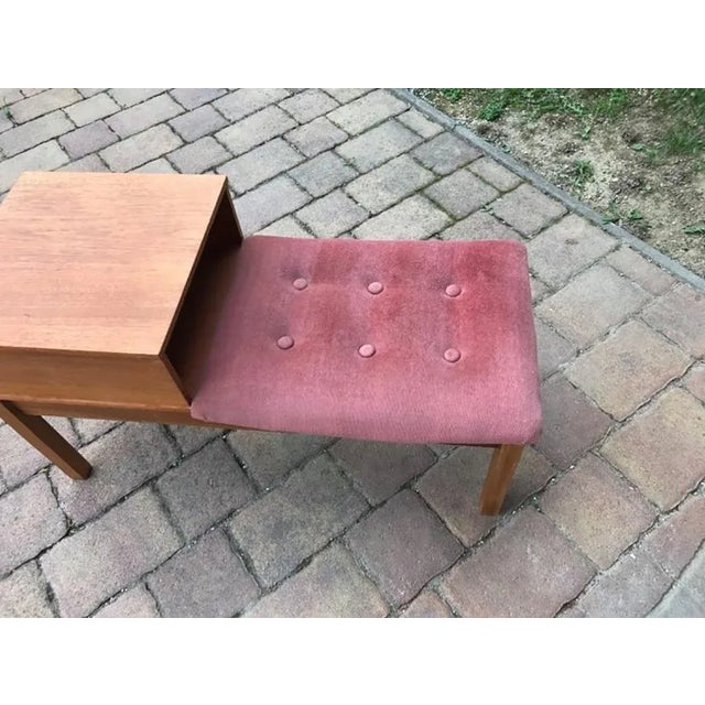 Mid-Century Teak Telephone Bench, 1960s For Sale - Image 4 of 6