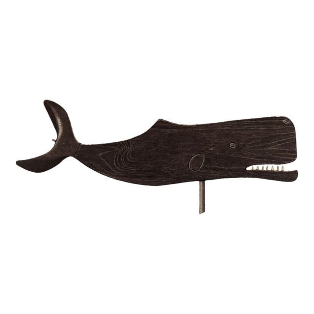 Vintage Whale Wall Art Print - Nautical Folk Art by Albert Ryder, 60" X 40" For Sale