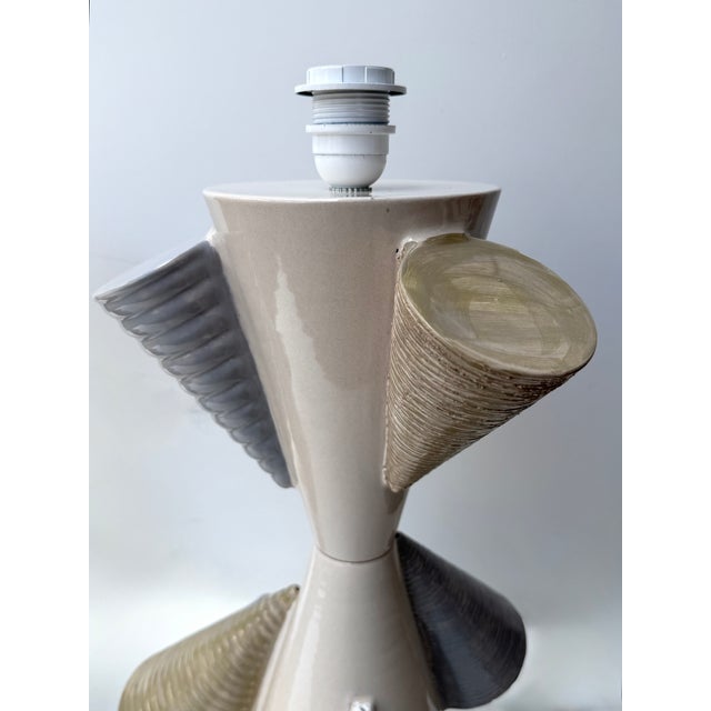 Contemporary Pair of Ceramic Cone Lamps by Antonio Cagianelli, Italy For Sale - Image 12 of 14