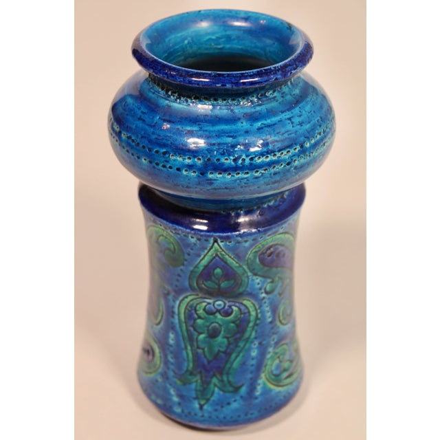 Bitossi Mid Century Italian Rimini Blue Bitossi Pottery Vase For Sale - Image 4 of 9