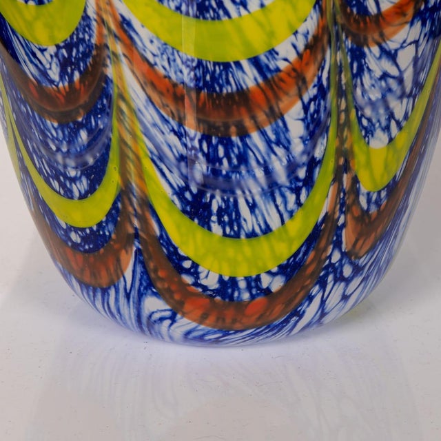 Vintage 20th Century Italian Hand Blown Murano Glass Vase, 1990s For Sale - Image 12 of 14