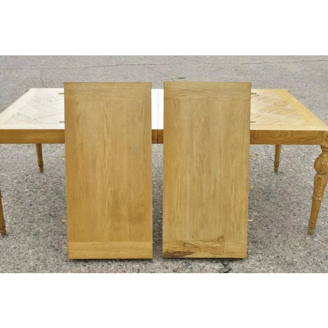 Wood French Baroque Parquetry Inlay Dining Table of 18th C. Oak Wood Plank Flooring For Sale - Image 7 of 12