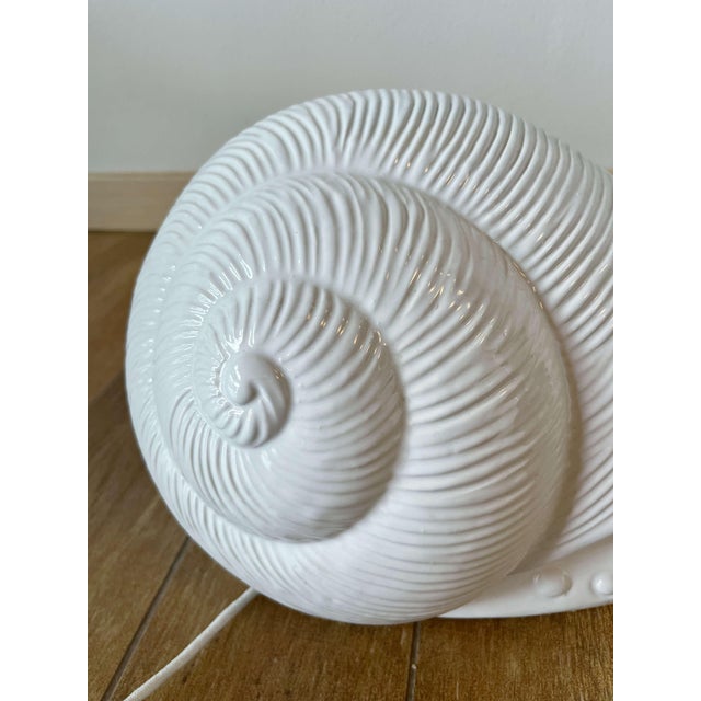 Ceramic Fornasetti Rare Ceramic Snail Table Lamp For Sale - Image 7 of 14
