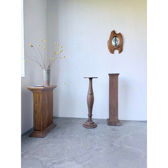 Wooden Column Pedestal Tables, 1950, Set of 2 For Sale - Image 4 of 18