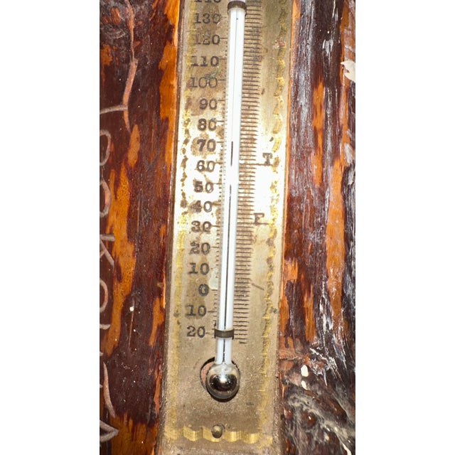 Antique Primitive Wooden Thermometer Dated July 27 1901 | Rustic Folk Art Cabin Decor | Early Americana For Sale - Image 11 of 12