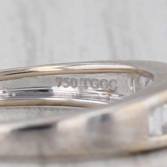 Metal 0.33ctw Diamond Wedding Band 18k White Gold Size 6 Stackable Ring Coa Tomas Rae For Sale - Image 7 of 9