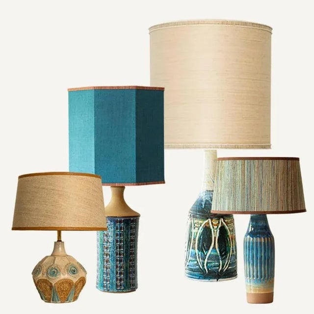 Blue Brown Ceramic Table Lamps attributed to R. Houben, 1970 For Sale - Image 10 of 10