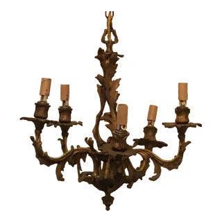 18th Century French Bronze Chandelier For Sale