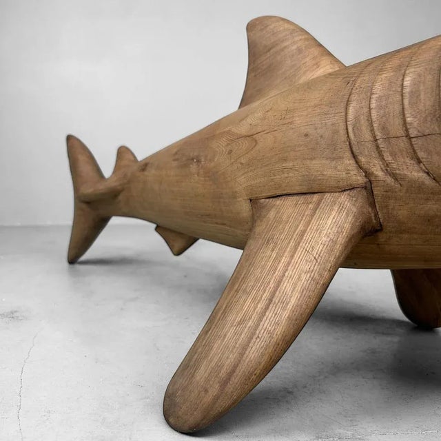 Large Wooden Shark, Japan, 1950 For Sale - Image 11 of 16