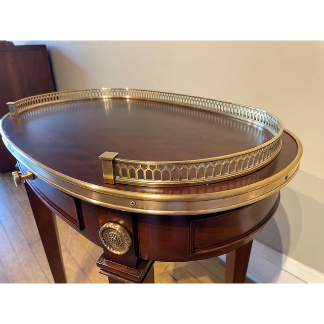 Pair of Vintage Walnut Regency-Style Side Tables For Sale In Chicago - Image 6 of 10
