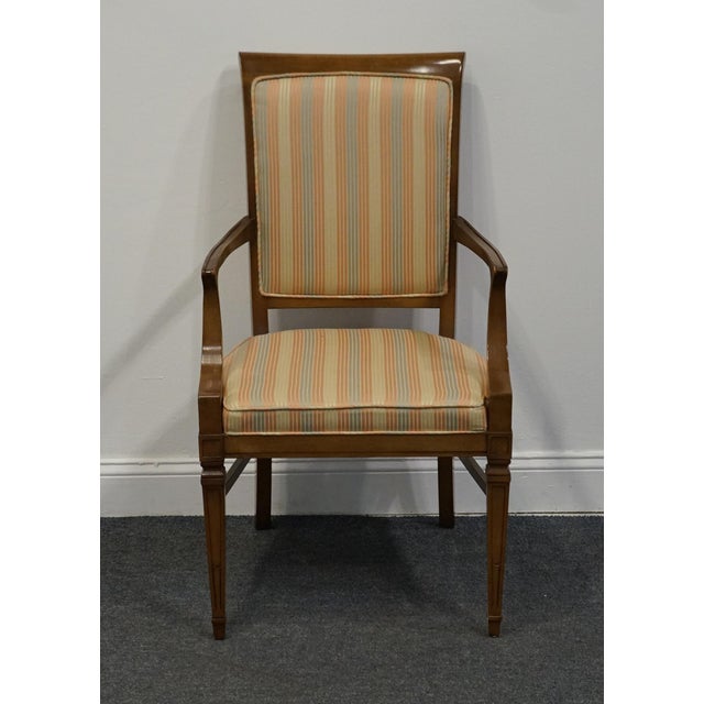 Traditional High End Vintage Solid Cherry Italian Neoclassical Regency Revival Dining Arm Chair For Sale - Image 3 of 8