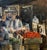 Judaica Market Scene, Shuk, European Hasidic Rabbi Oil Painting, c.1930s For Sale - Image 9 of 10