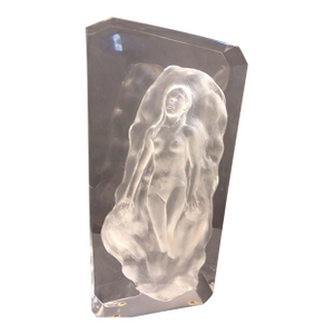 David Parvin"Emergence" Clear Lucite Acrylic Sculpture Woman Hand Signed