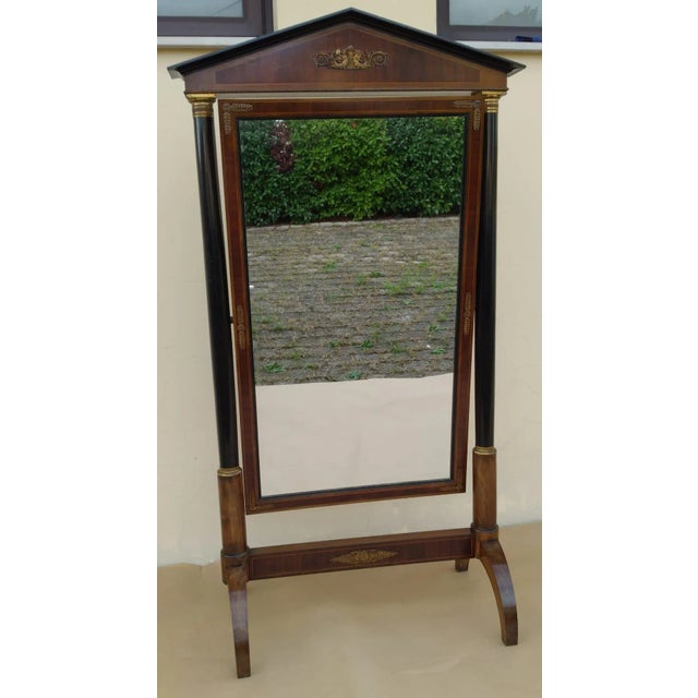 Brown Walnut Psyche Mirror For Sale - Image 10 of 10