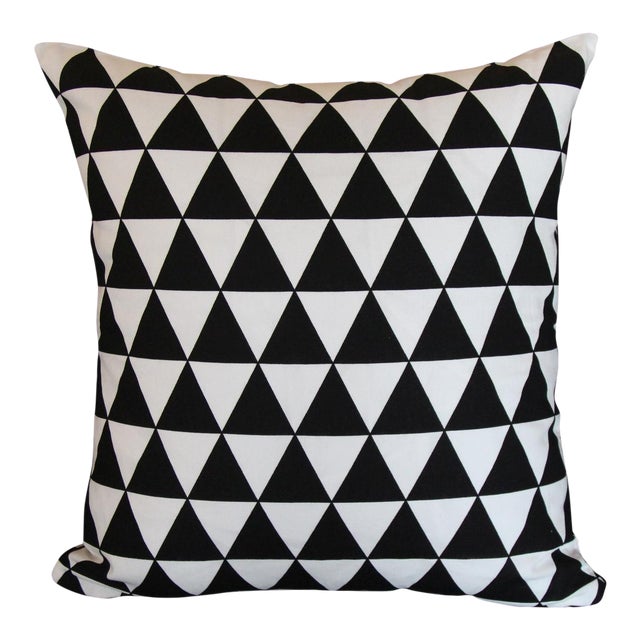 Chic Modern Black White Monochrome Triangle Pillow Chairish