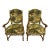 Pair of Late 20th Century French Louis XVI Style Armchairs, Scalamandre Marley Forest Green Fabric & Trim For Sale