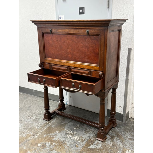 South Cone South Cone Trading Traditional Mahogany Wine Bar Secretary Cabinet For Sale - Image 4 of 12