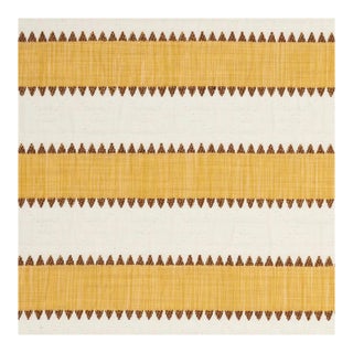 Schumacher Isolde Stripe Fabric in Yellow For Sale