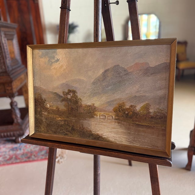 Framed antique oil on canvas painting signed by listed artist Frances E. Jamieson (1890-1950). Jamieson was known for his...