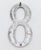 Vintage brushed aluminum numeral 8 outdoor house or building marker with two prongs on the back. Good condition with...