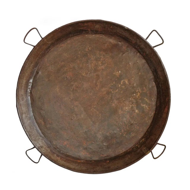 Brown Mid 20th Century Iron Round Tray For Sale - Image 8 of 8