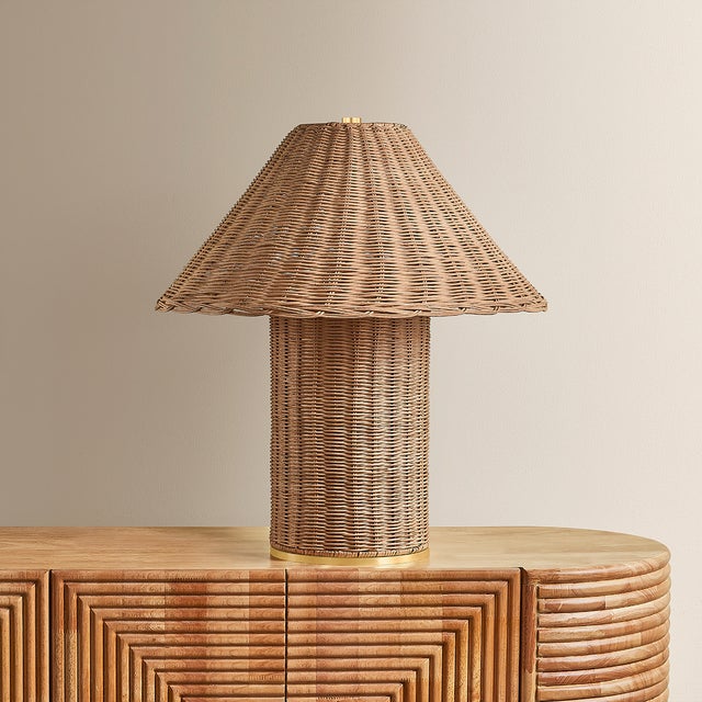 Mitzi Mitzi Jeanette 20 in. 1 Light Table Lamp in Aged Brass Finish For Sale - Image 4 of 8