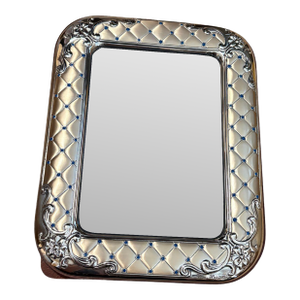 Italian Sterling Silver Picture Frame or Tabletop Vanity Mirror by Leader Argent, Pesaresi Pattern