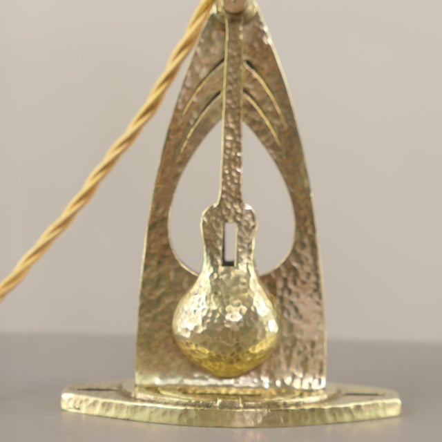 Metal Art Nouveau Wall or Table Lamp attributed to Wiener Werkstätten, Vienna, 1920s For Sale - Image 7 of 16