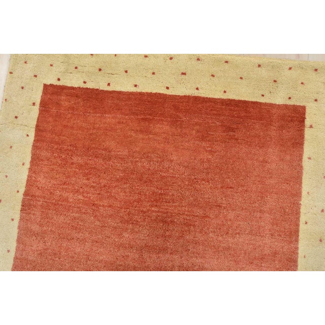 Gabbeh Runner 3’4” X 9’8” Red Wool Contemporary Hand-Knotted Oriental Rug For Sale In Philadelphia - Image 6 of 13