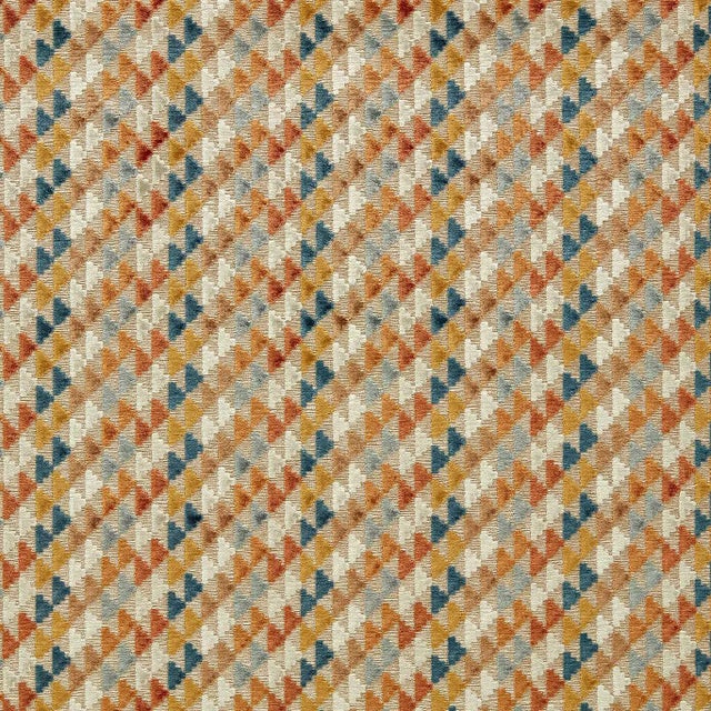 Harlequin Vidi Fabric in Tiger/Taupe/French Blue For Sale