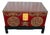 Red Wood Chinese Medallion Hinge-Top Trunk For Sale